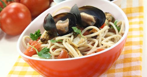 spaghetti-miesmuscheln