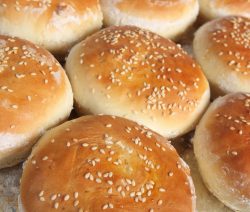 Selbstgemachte fluffige Hamburgerbrötchen "Buns"