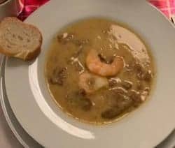 Kartoffelsuppe Pfifferlinge Garnelen