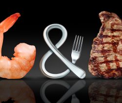 Surf and Turf - aus Rindersteak und Hummerschwanz, Garnelen oder anderen Meeresfrüchten und Fischen