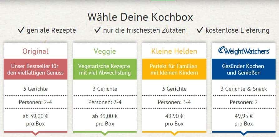 Kochzauber Auswahl