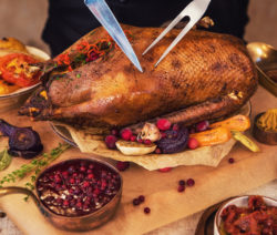 Weihnachtsgans mit Apfelfüllung-Gänse- oder Enten-Sauce